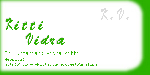 kitti vidra business card